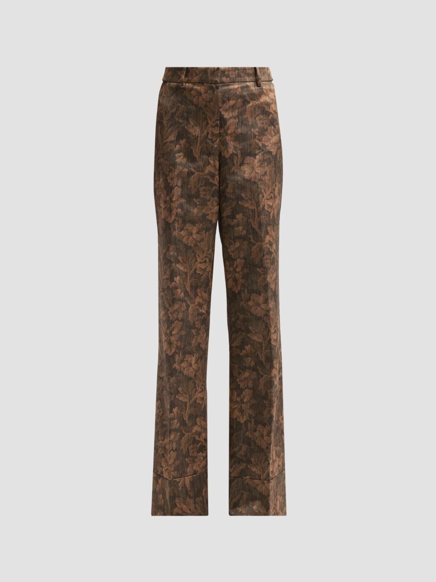 Kobi Halperin Women's Melanie Floral Jacquard Pants - Brown Multi - Size 12