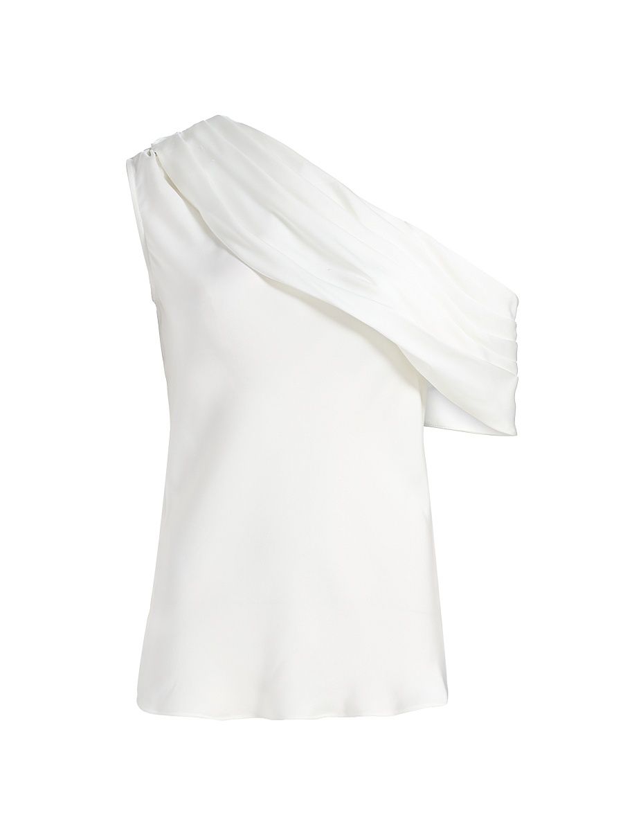 Women's Sol Draped One-Shoulder Top - Ivory - Size XL