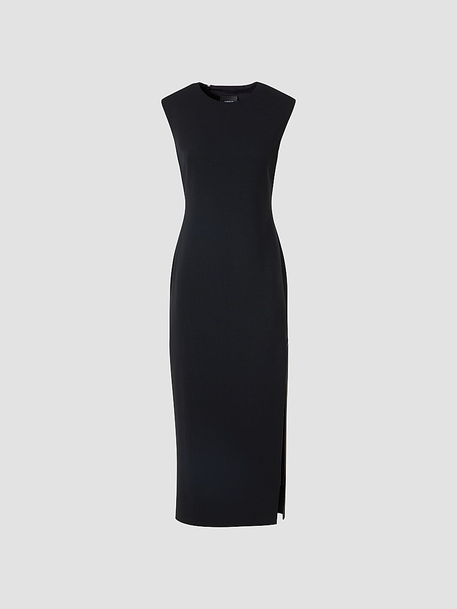 Women's Wool-Blend Sheath Midi Dress - Black - Size 14