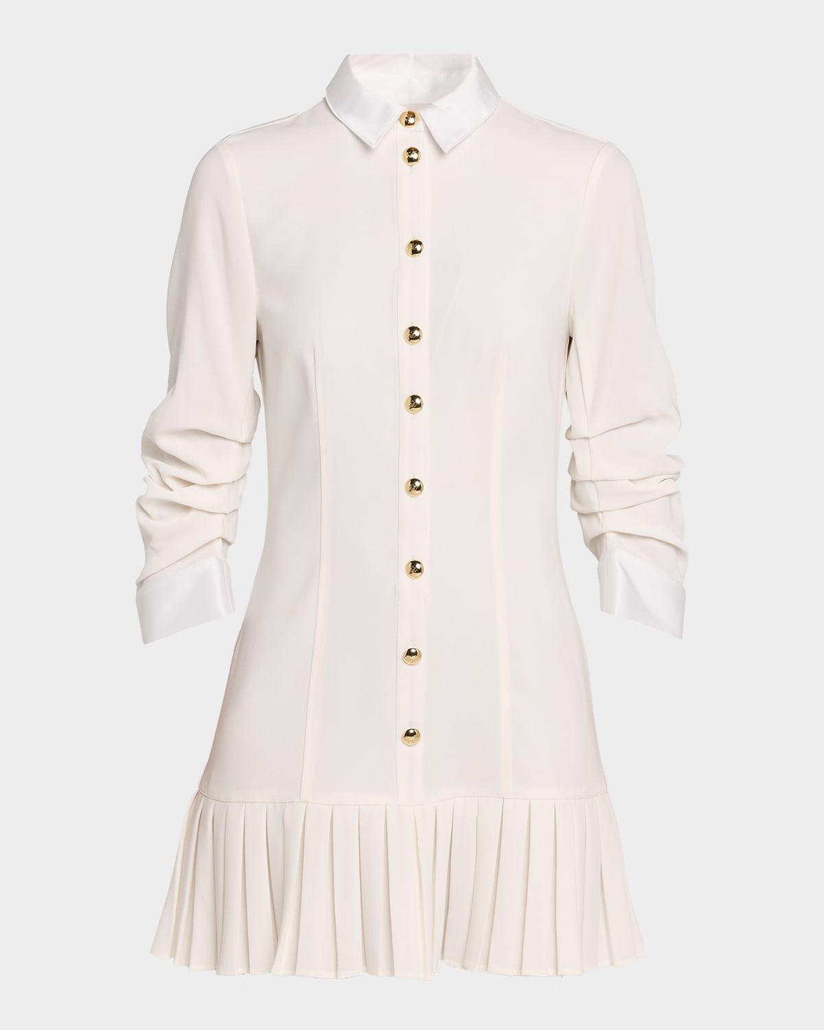 Luca Drapey Crepe Mini Shirtdress