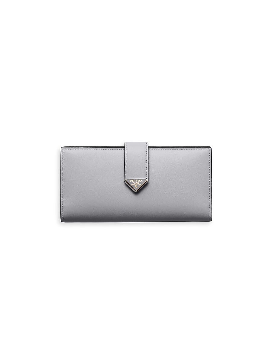 Women's Large Leather Wallet - Grey
