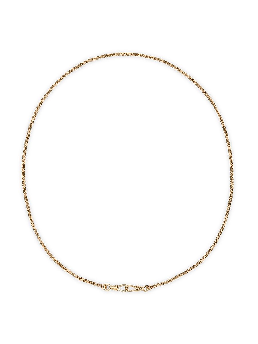 Women's Long Locked 14K-Yellow-Gold Vermeil Chain Necklace - Gold Vermeil