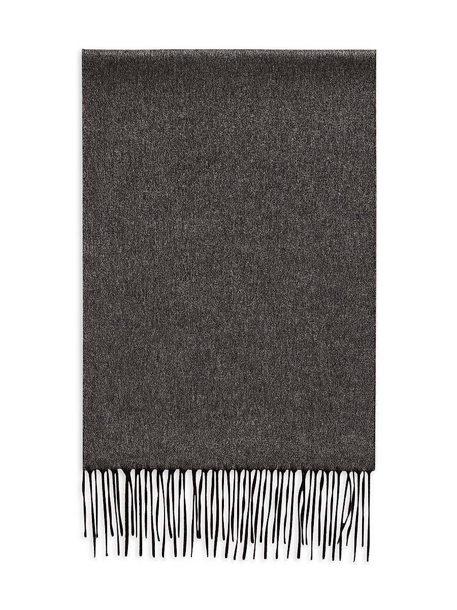 Men's Mirror Reversible Cashmere-Silk Scarf - Black