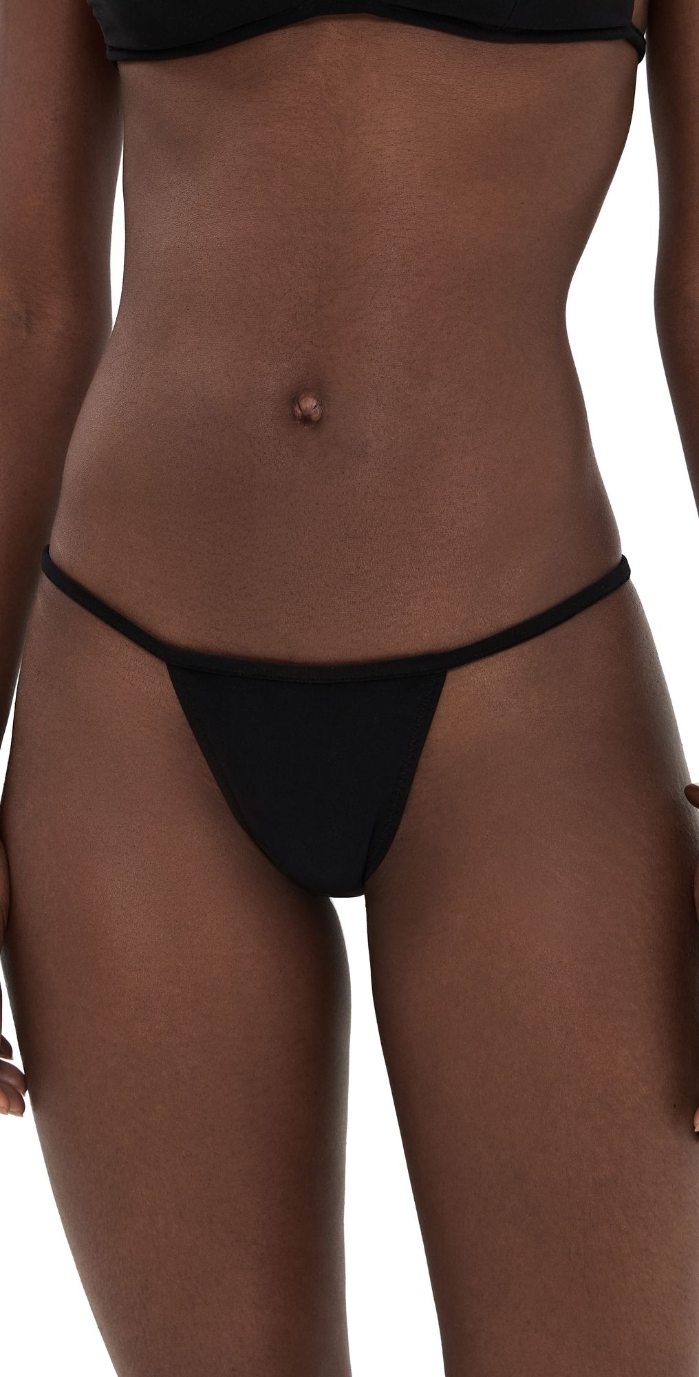 Norma Kamali No Tie Bikini Bottoms Black S