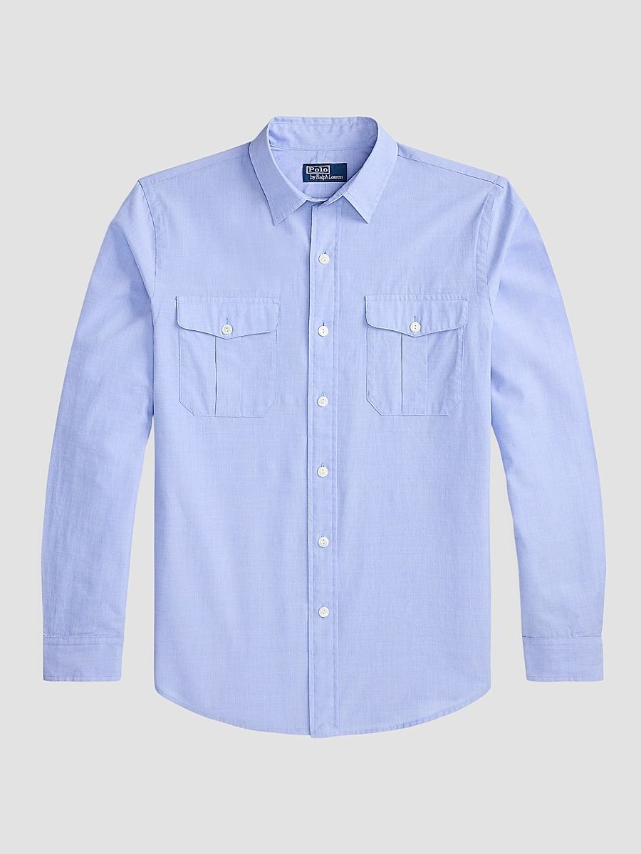 Polo Ralph Lauren Men's Classic-Fit End-on-End Workshirt - Blue White - Size XXL
