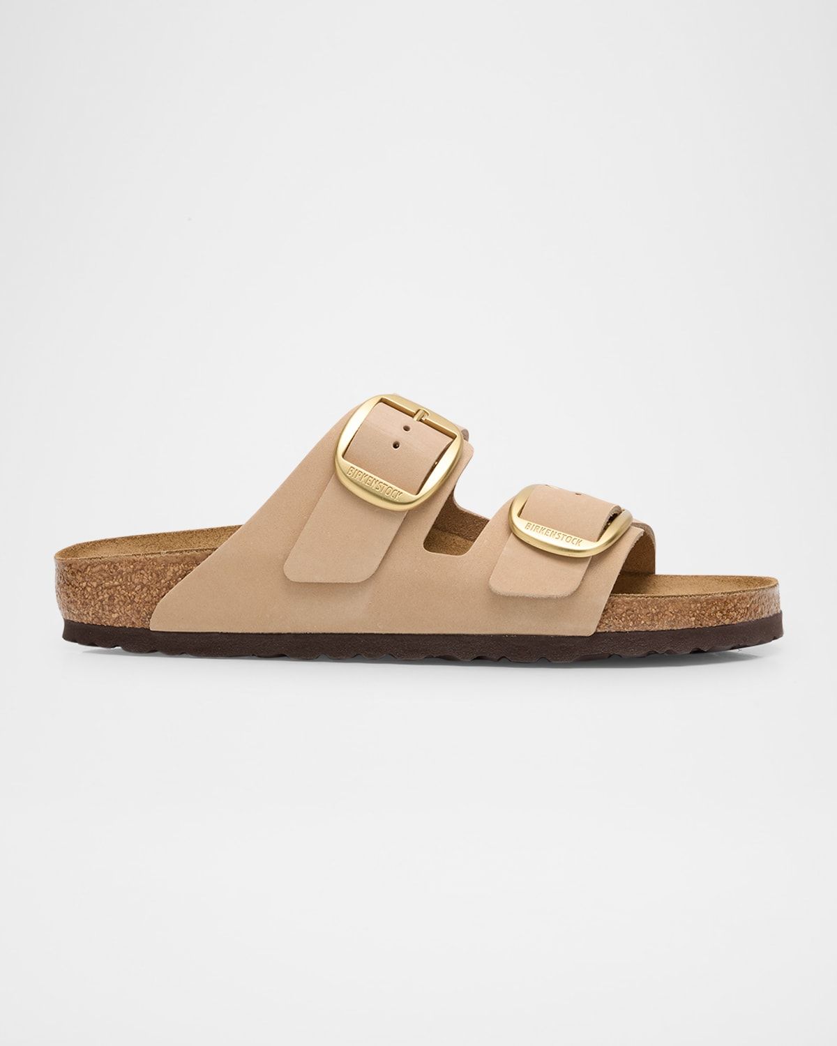 Arizona Leather Dual-Buckle Slide Sandals