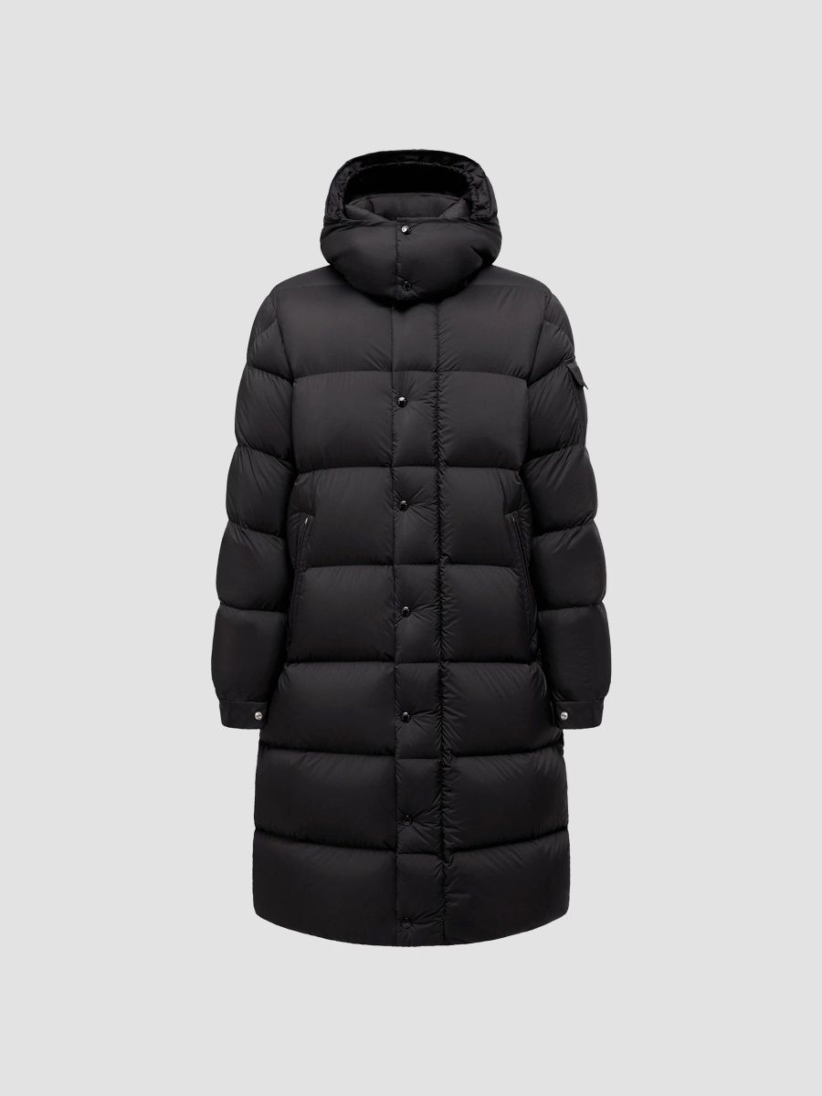 Moncler Men's Hanoverian Hooded Long Down Jacket - Black - Size XXXL