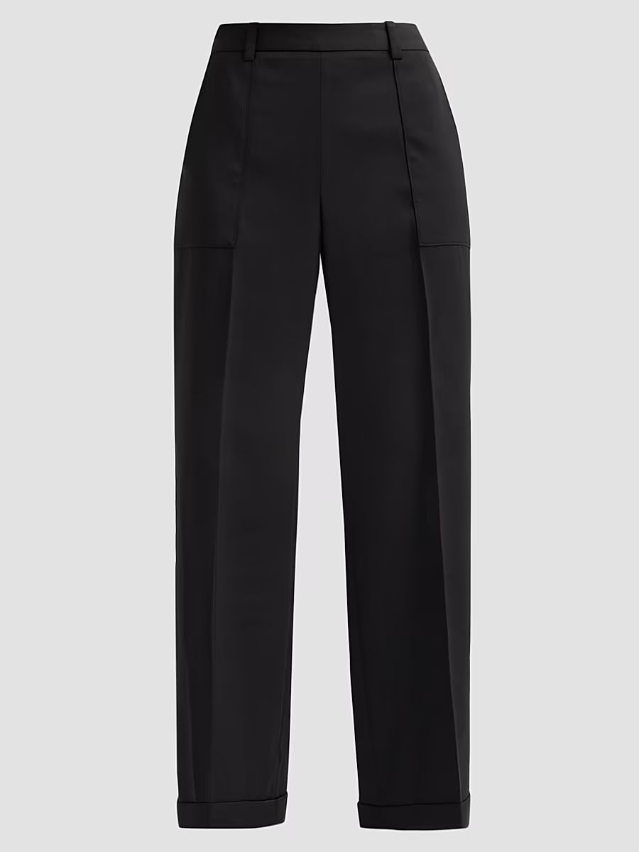 Women's July The Adrianna Pleated-Front Straight-Leg Pants - Noir - Size 2