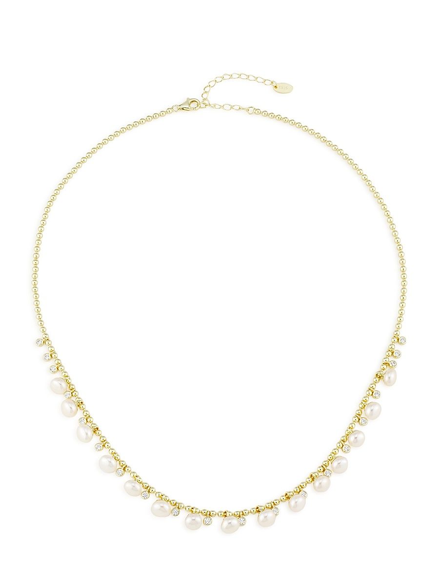Women's Jemima 14K-Gold-Plated, Cultured Freshwater Pearl & Cubic Zirconia Necklace - Gold Pearl