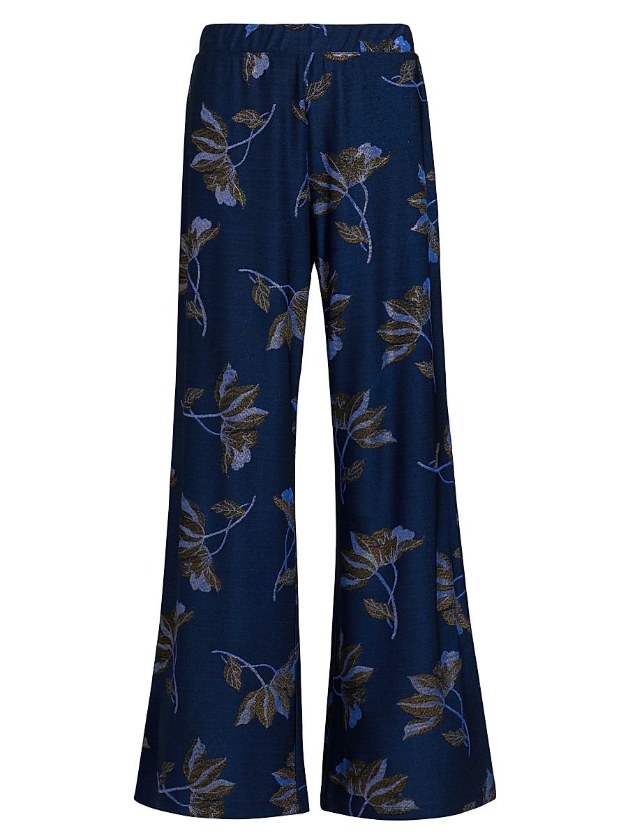 Women's Jenna Metallic Floral Easy Pants - Midnight Blue - Size XL