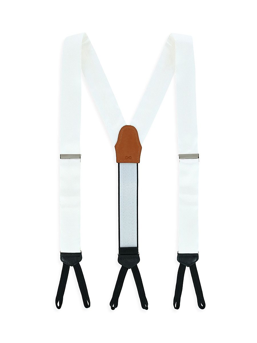 Men's Monte Bello Silk Suspenders - White
