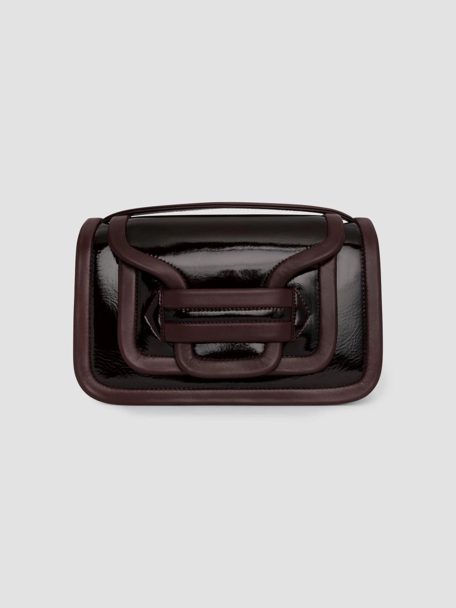Pierre Hardy Women's Maxi Alpha Patent Leather Crossbody Bag - Lamb Burgundy