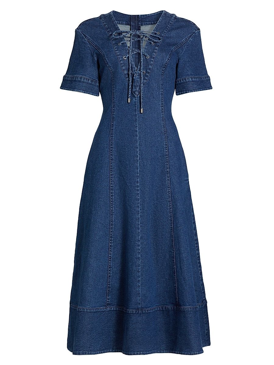 Women's Dahlia Denim Fit & Flare Dress - Indigo - Size 8