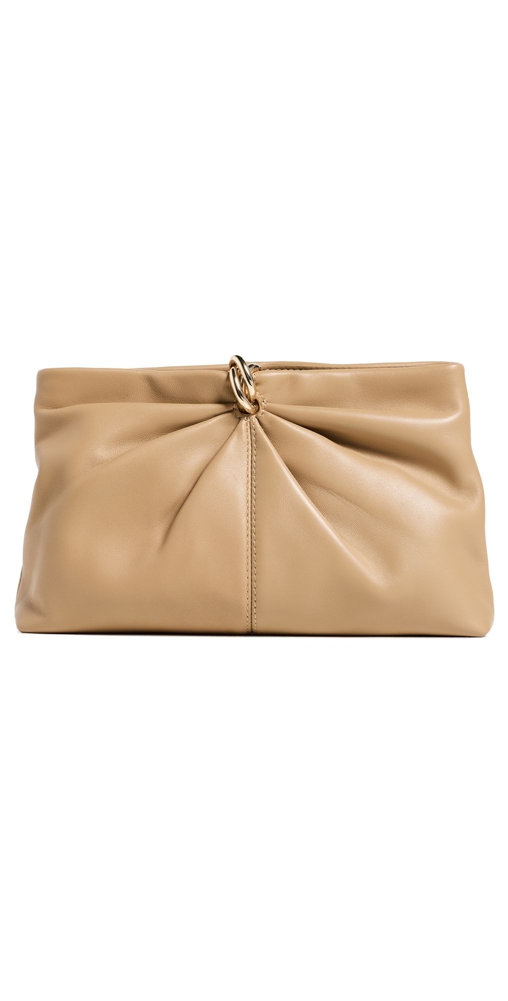 Loeffler Randall Corrine Gathered Multi Ring Clutch Khaki One Size