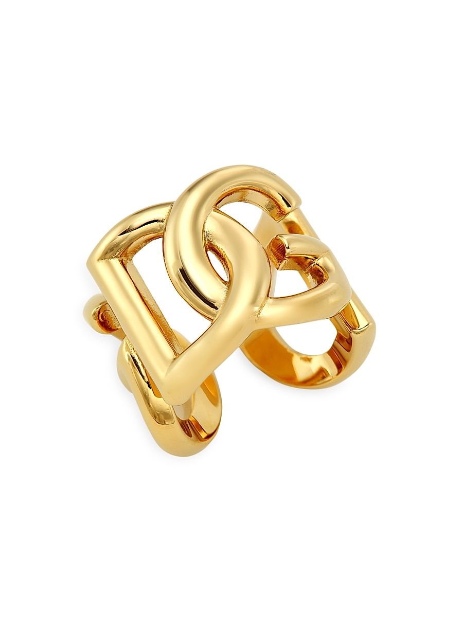 Women's Goldtone Monogram Ring - Gold - Size Medium