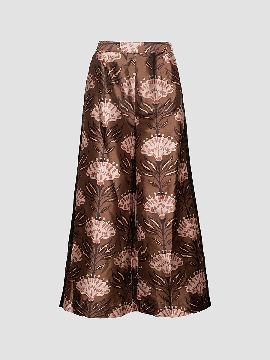 Frances Valentine Women's Heirloom Floral Palazzo Pants - Olive Multi - Size 14