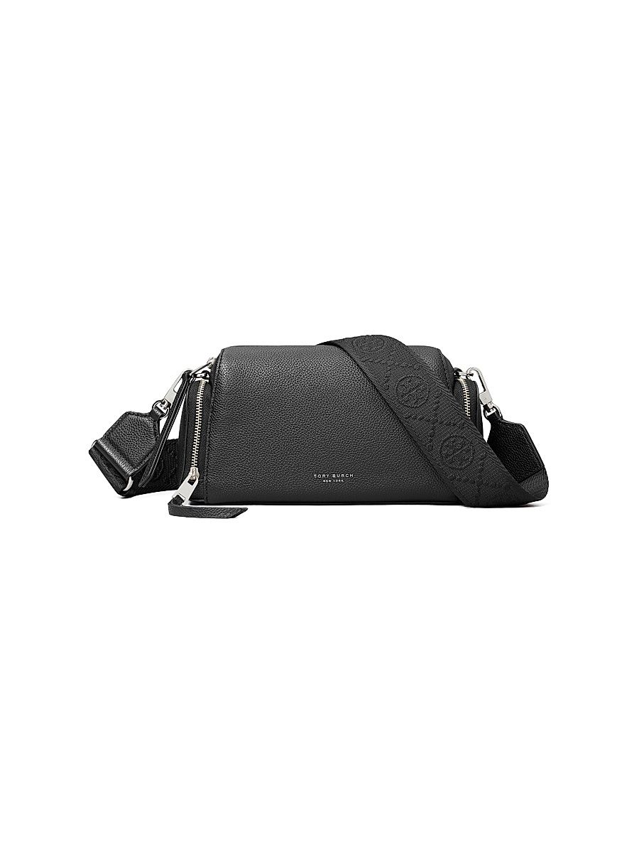 Women's Perry Voyager Leather Crossbody Bag - Black