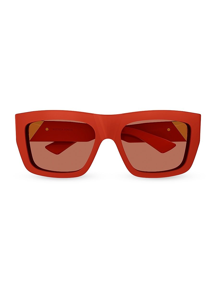Men's New Triangle Acetate 57MM Square Sunglasses - Orange