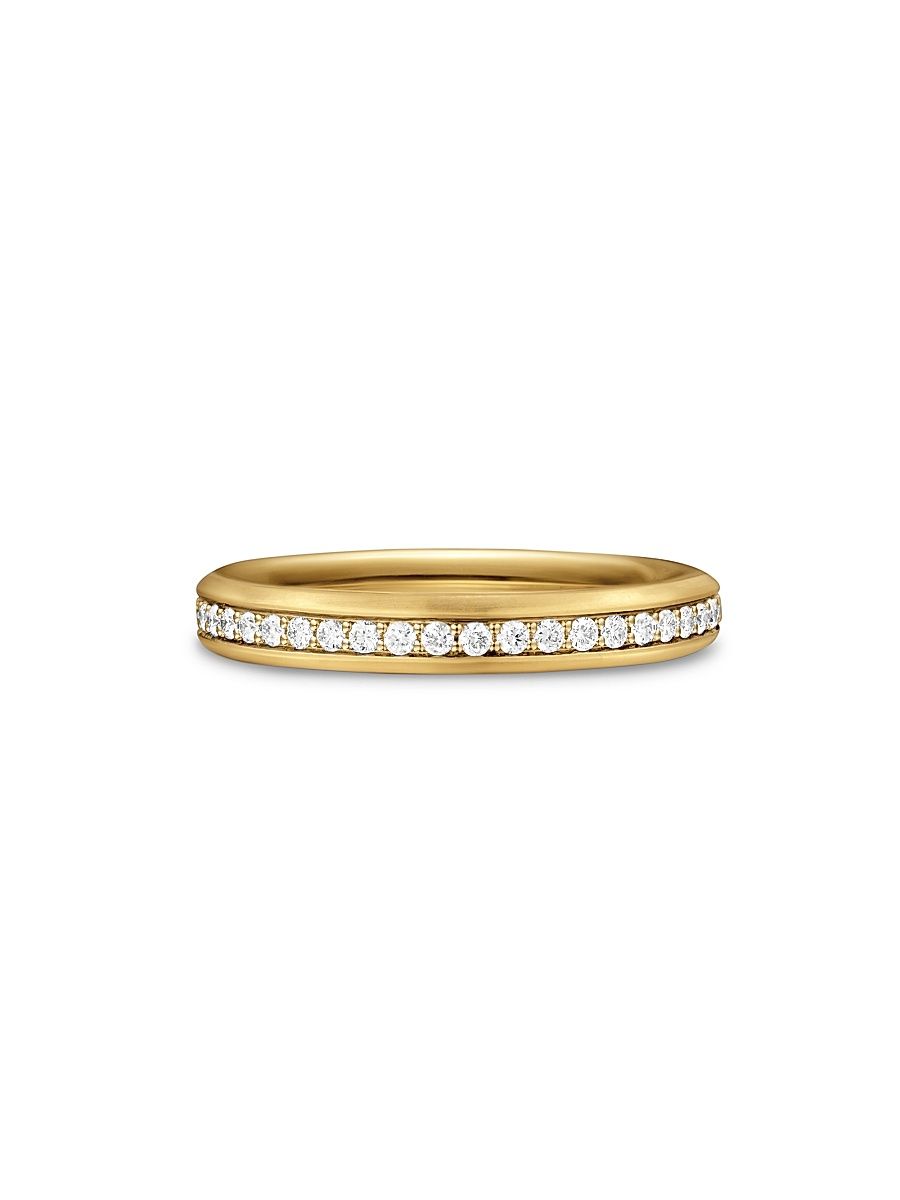 Men's Beveled Band Ring in 18K Yellow Gold - Diamond - Size 10