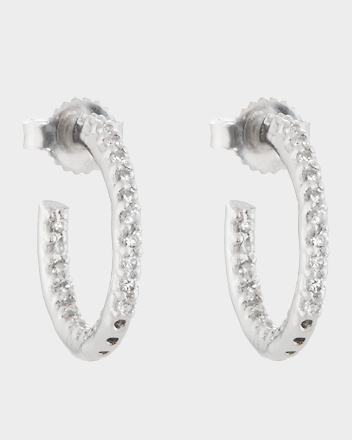 Tiny Inside-Out CZ Hoop Earrings