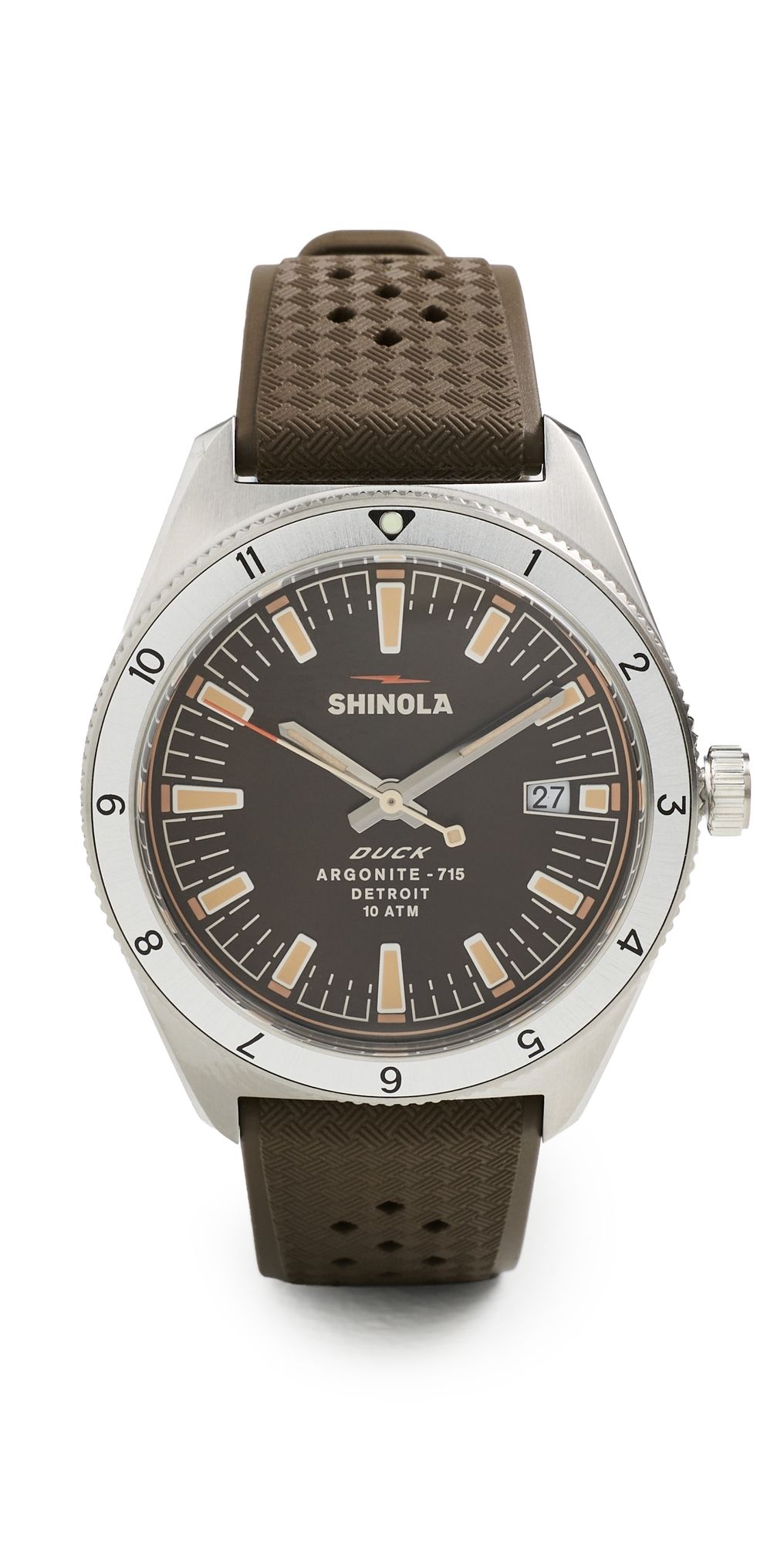 Shinola Duck 3HD 40mm Watch Mallard Brown 40mm