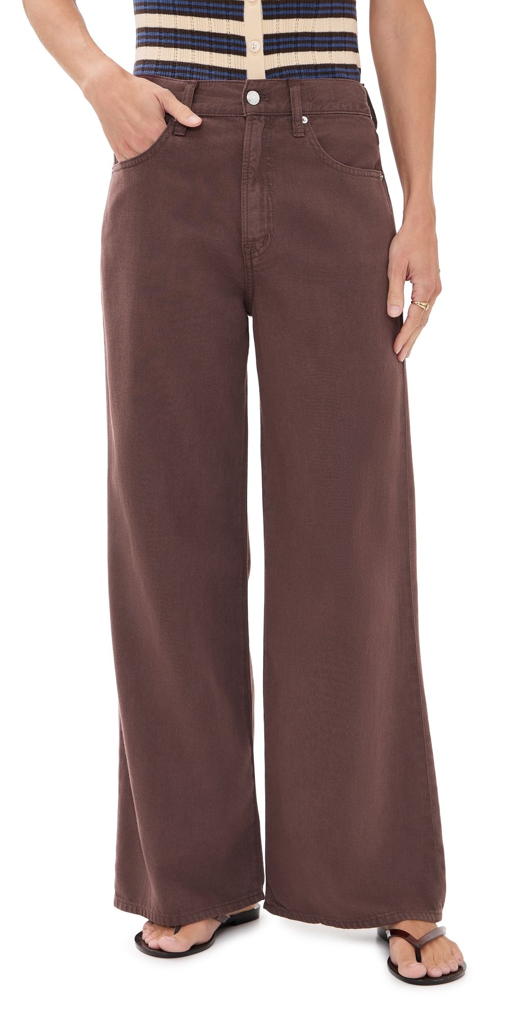Madewell Petite Ultimate Airy Denim Wide Leg Jeans Cocoa 31