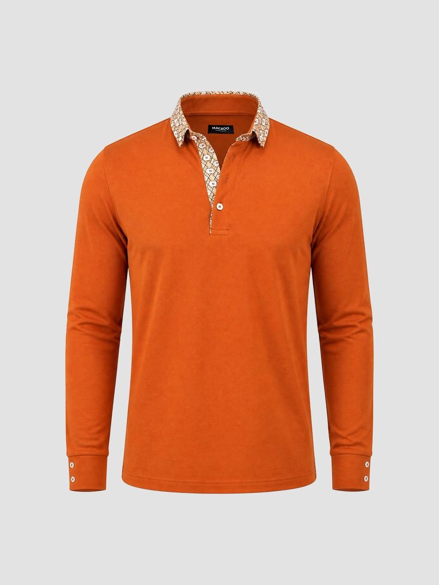 Maceoo Men's Newton Polo Shirt - Orange - Size Medium