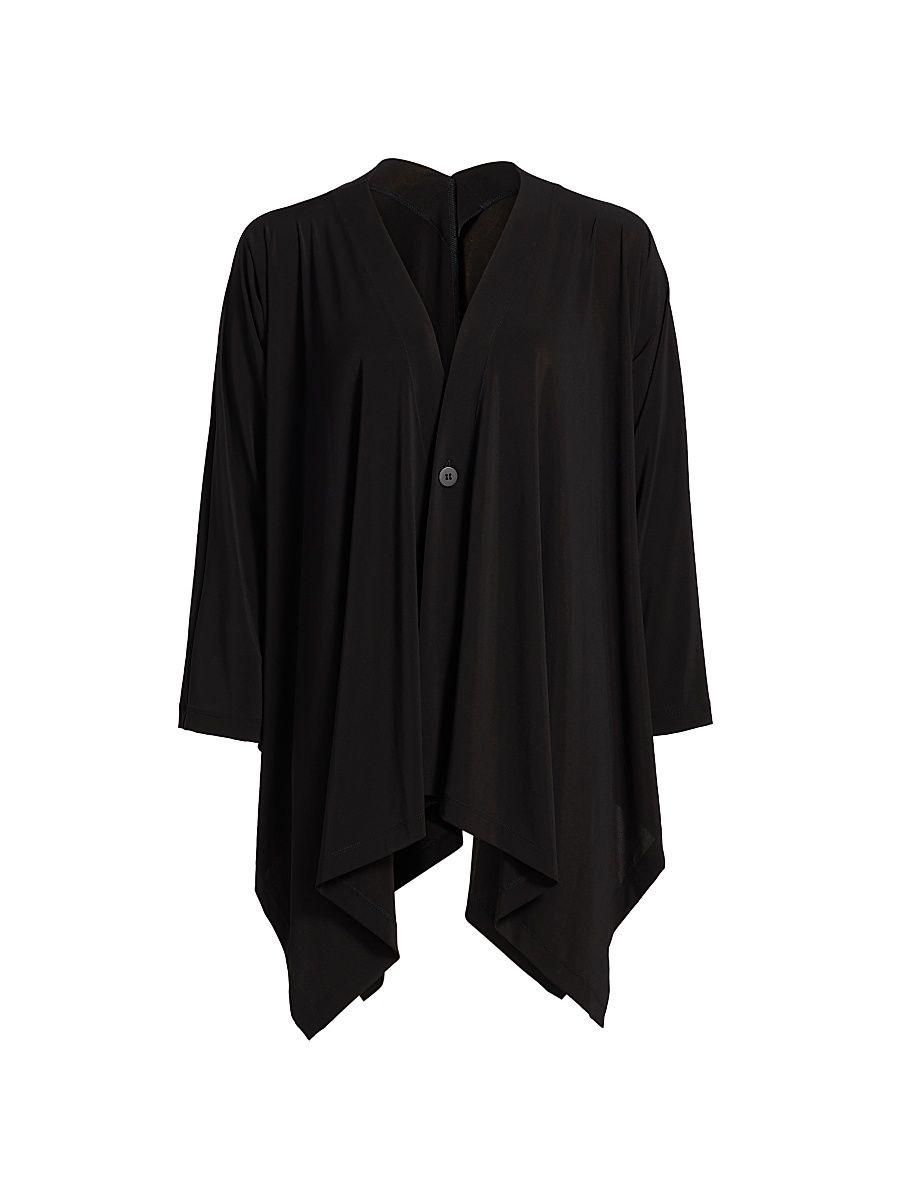 Women's Drape Jersey Cardigan - Black - Size XS