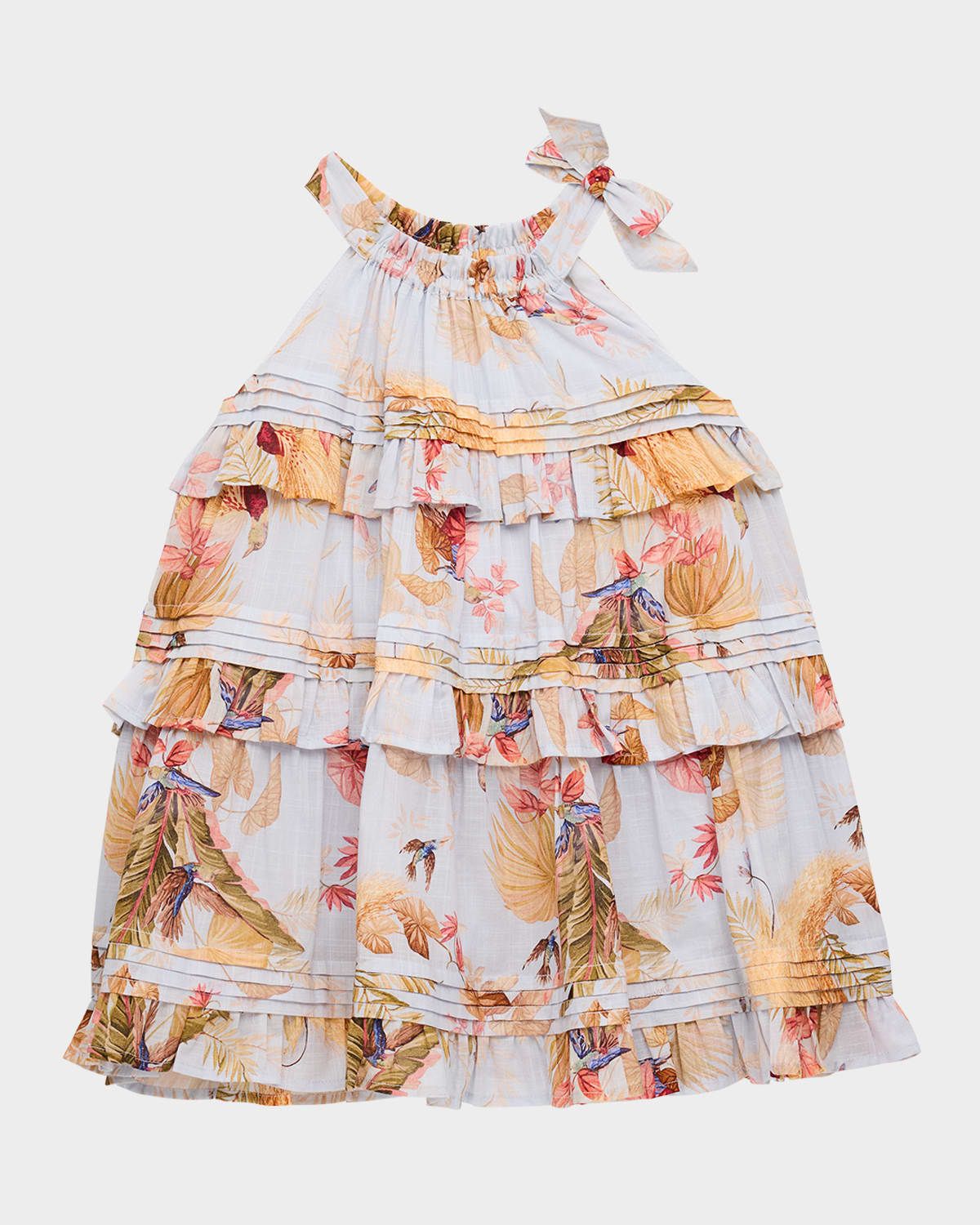 Girl & apos;s Rhiannon Floral-Print Tiered Dress, Size 1-12