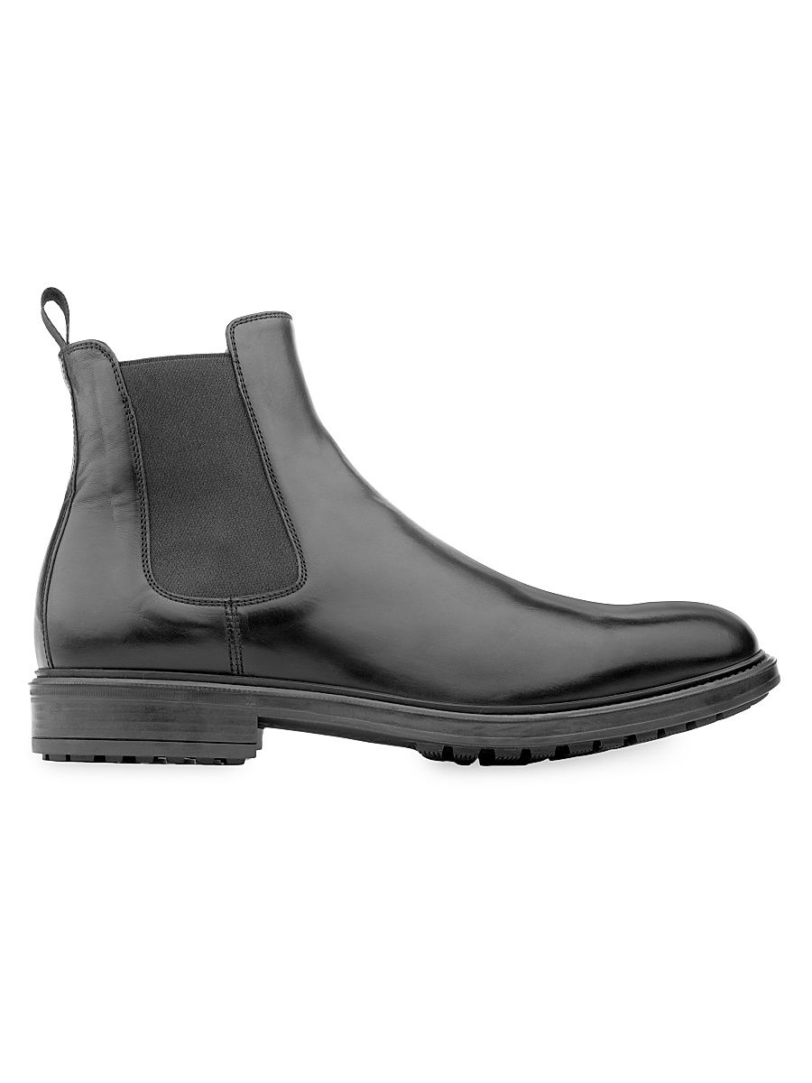 Men's Largo Leather Chelsea Boots - Nero - Size 11