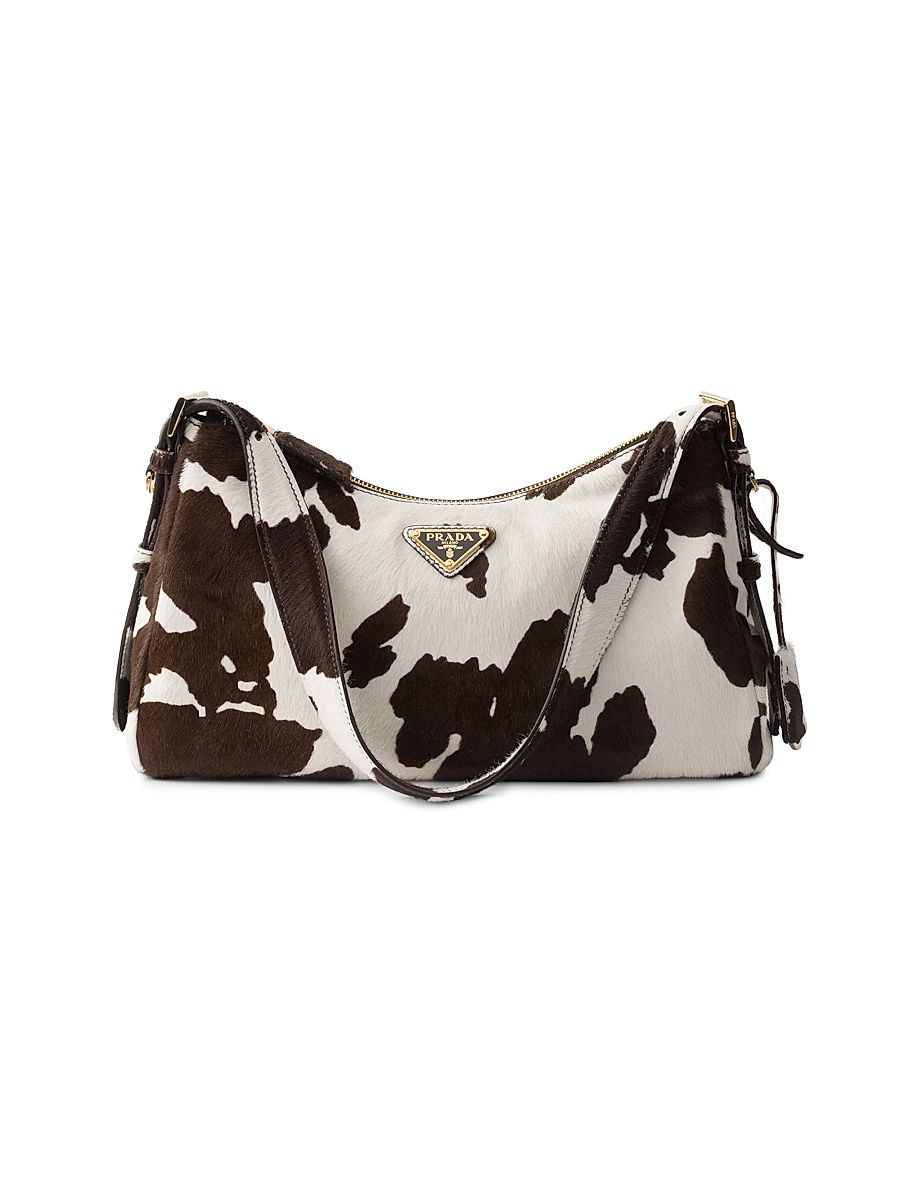 Women's Aimèe Medium Printed Leather Shoulder Bag - Brown White