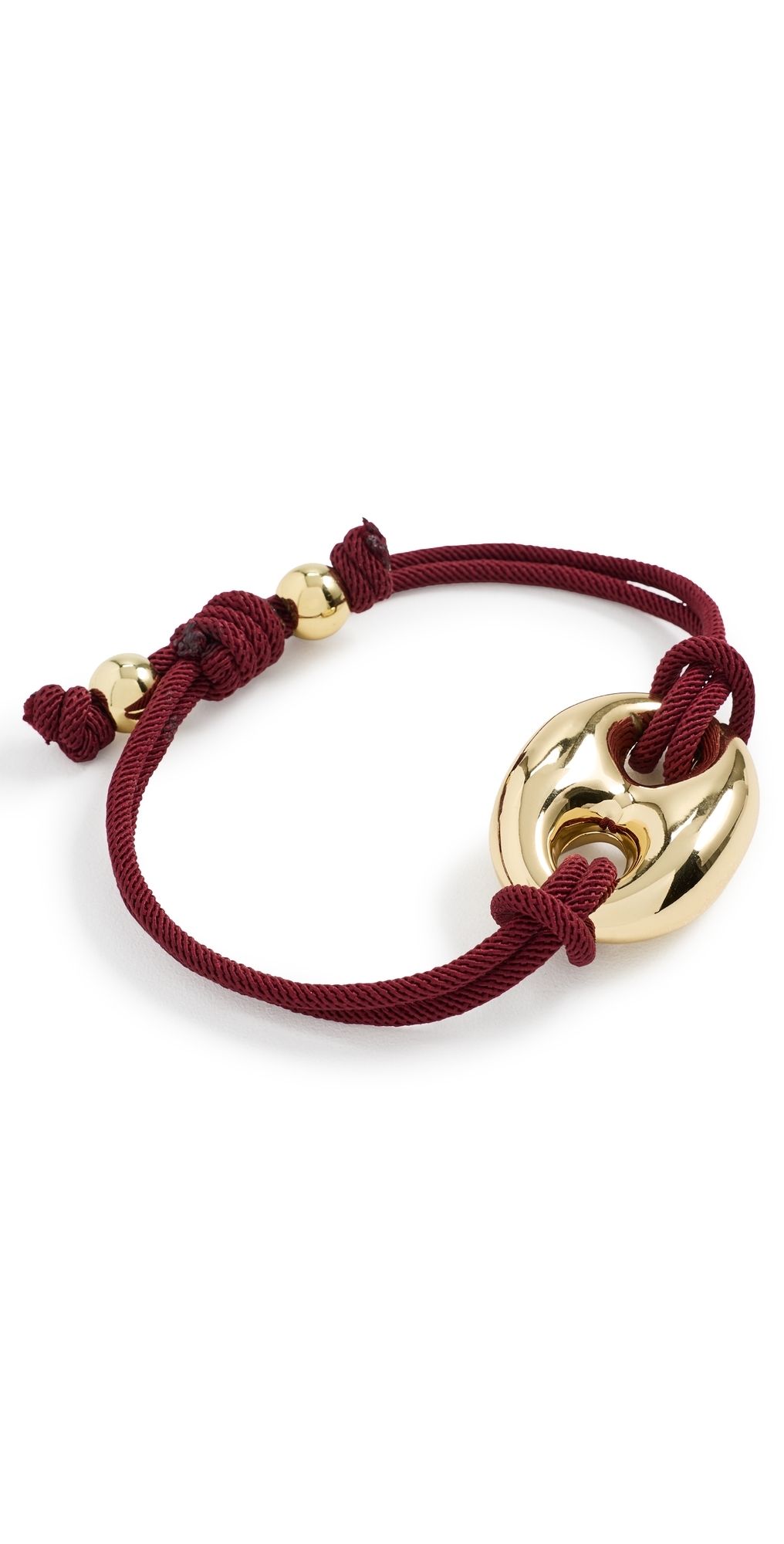 By Adina Eden Chunky Mariner Accent Rope Bracelet Burgundy One Size