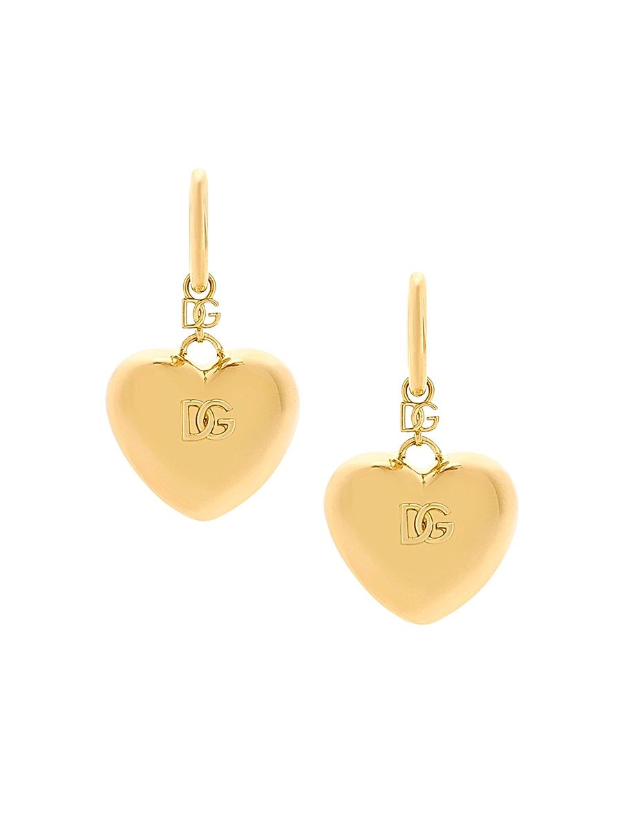 Women's Goldtone Heart Drop Earrings - Gold