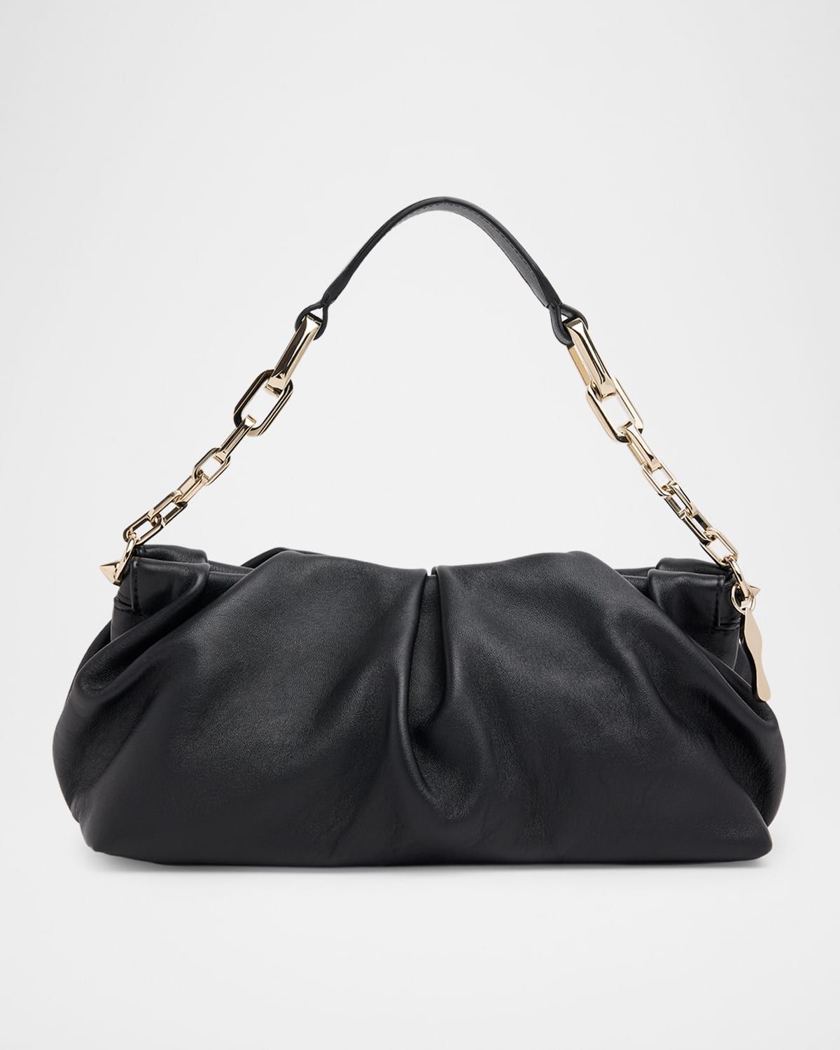 Eva Pleated Nappa Leather Shoulder Bag