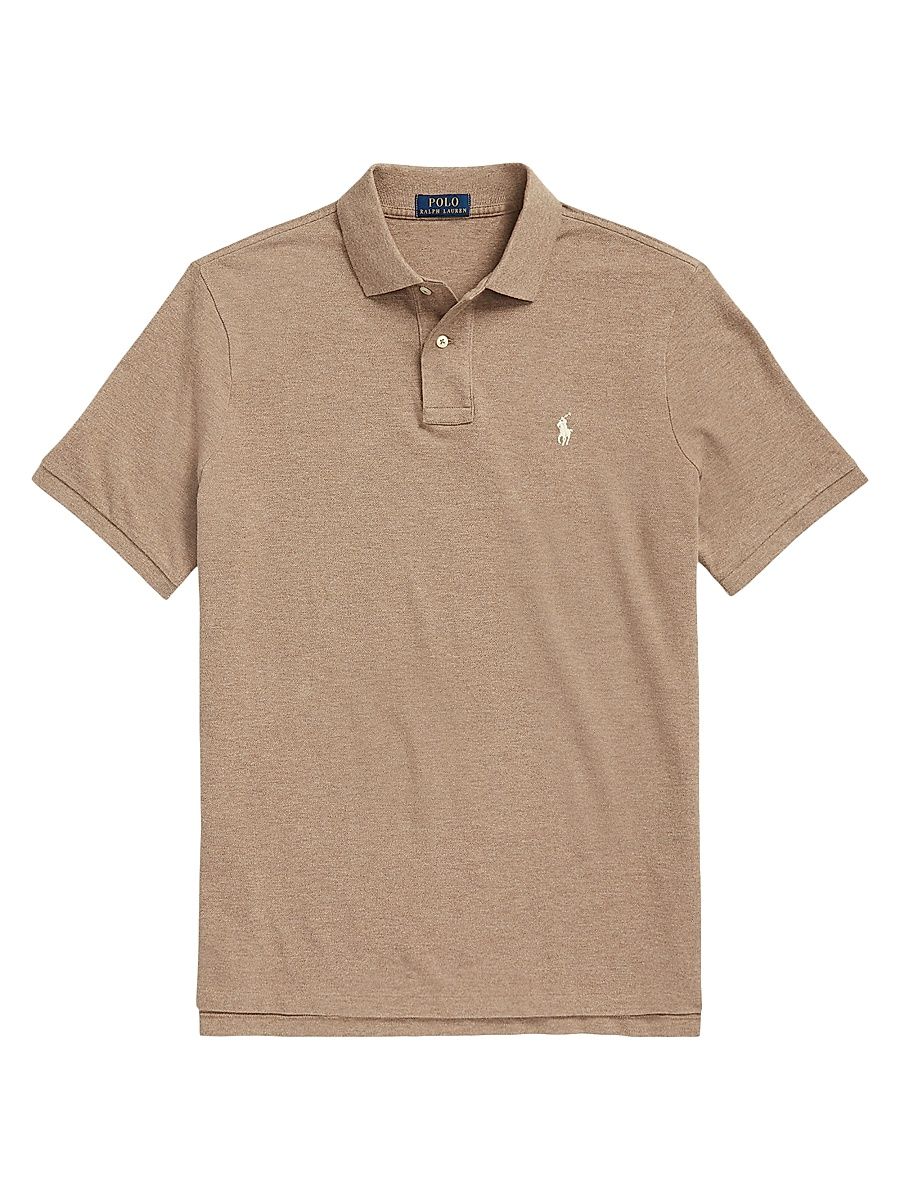 Men's The Iconic Cotton Mesh Polo Shirt - Grey Cloud Heather - Size XXL