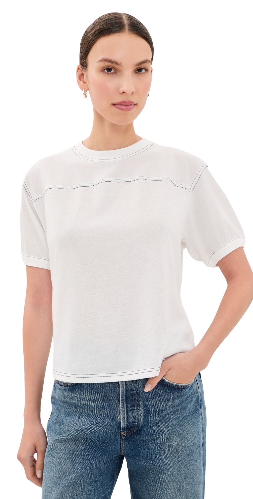 Good American The Gym Tee Chalk S