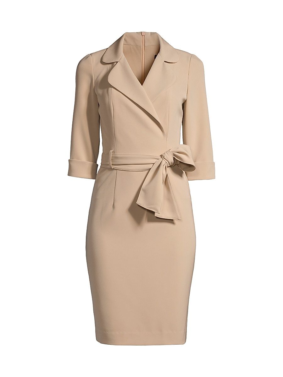 Women's Lucinda Belted Sheath Dress - Desert Sand - Size 10