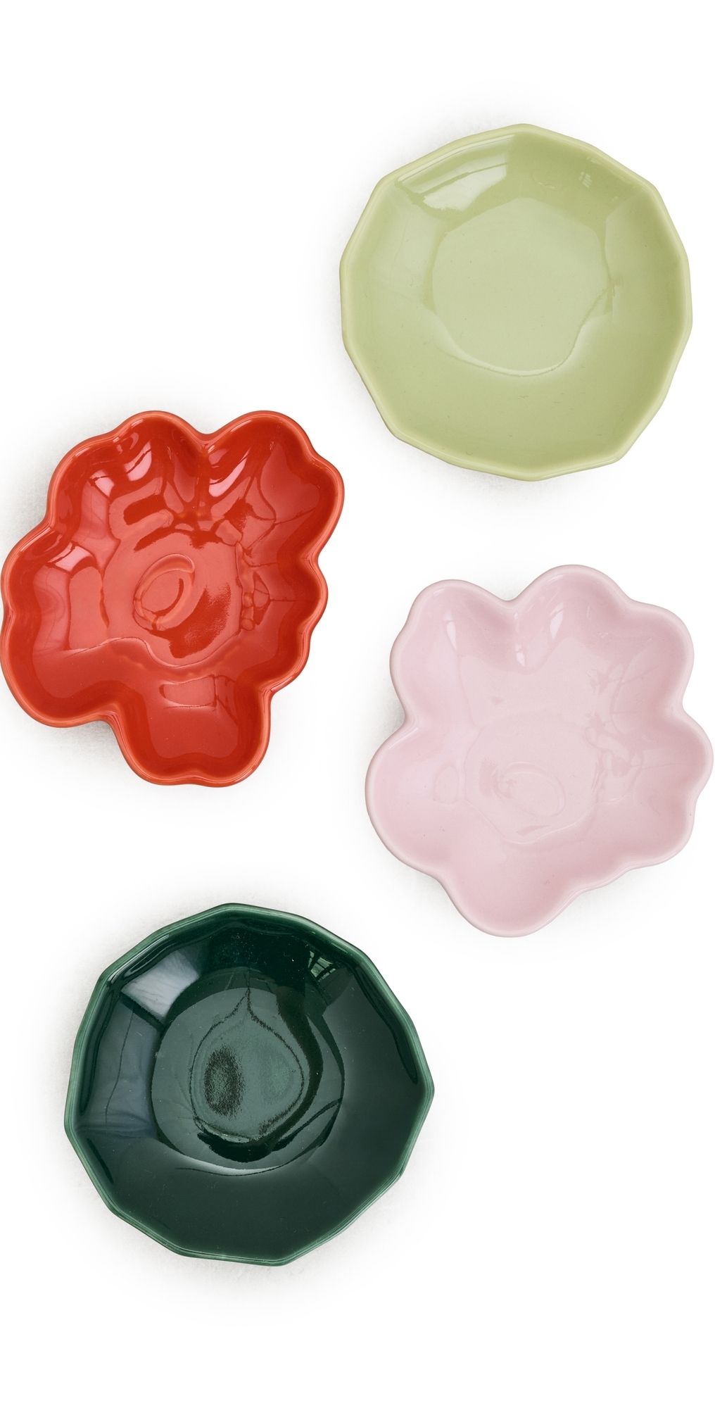 Marimekko Unikko & Kivet Small Plates Set of 4 Pink/Pear/Red/Dark Green One Size