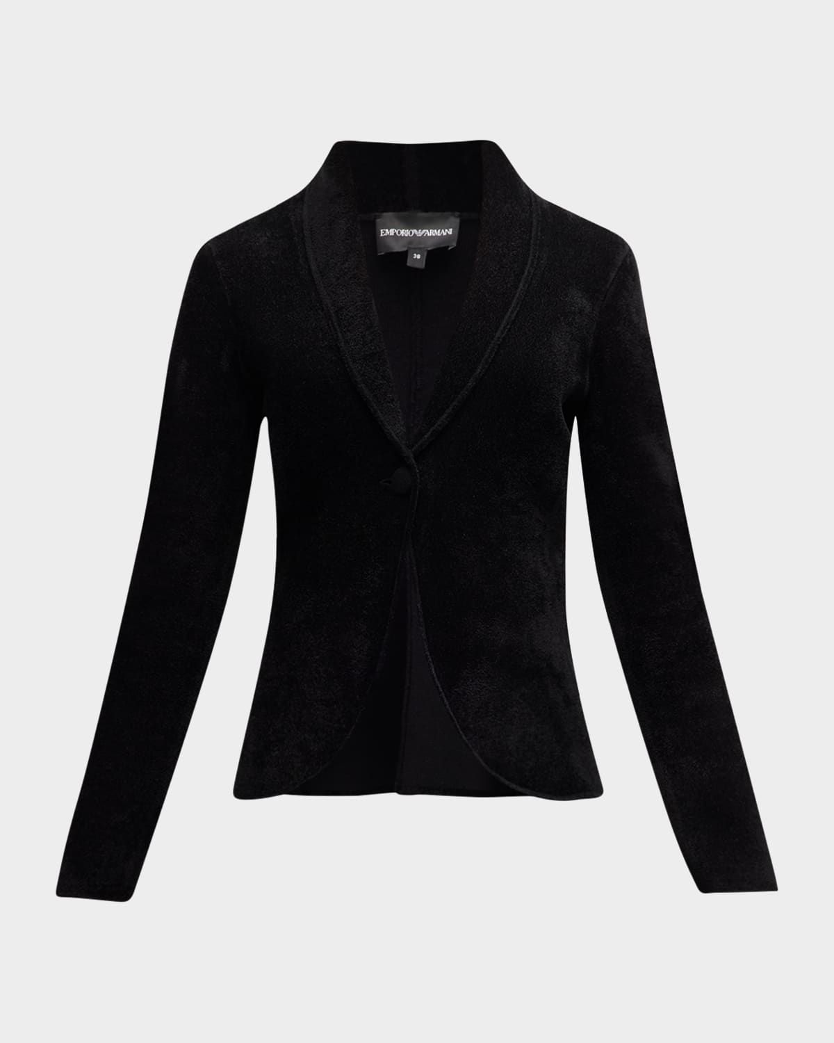 Single-Button Chenille Jacket