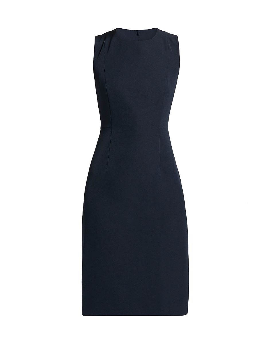 Women's Meridian Milano Twill Sleeveless Sheath Dress - Navy - Size 14