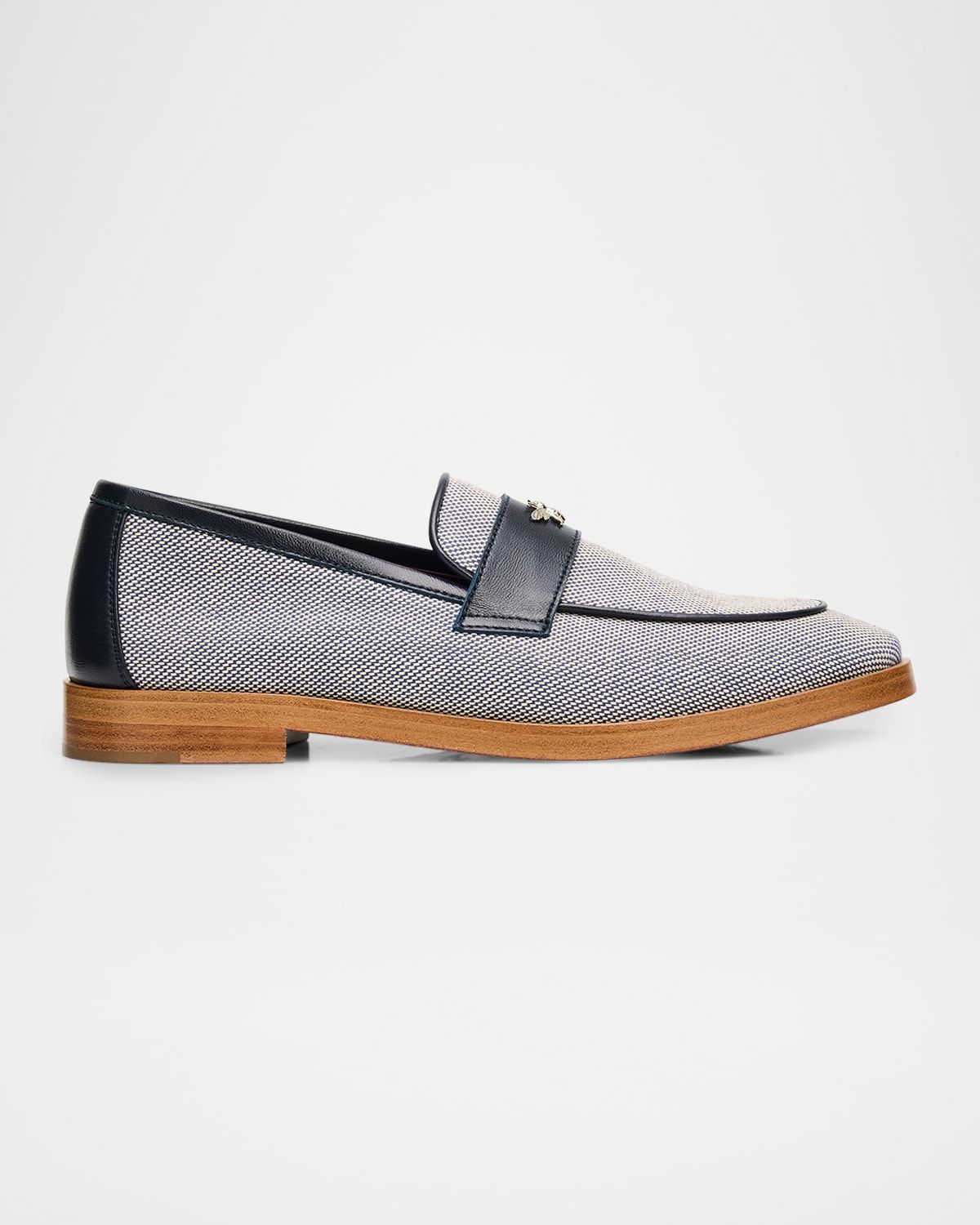 Lofty Flaneur Leather and Cotton Penny Loafers