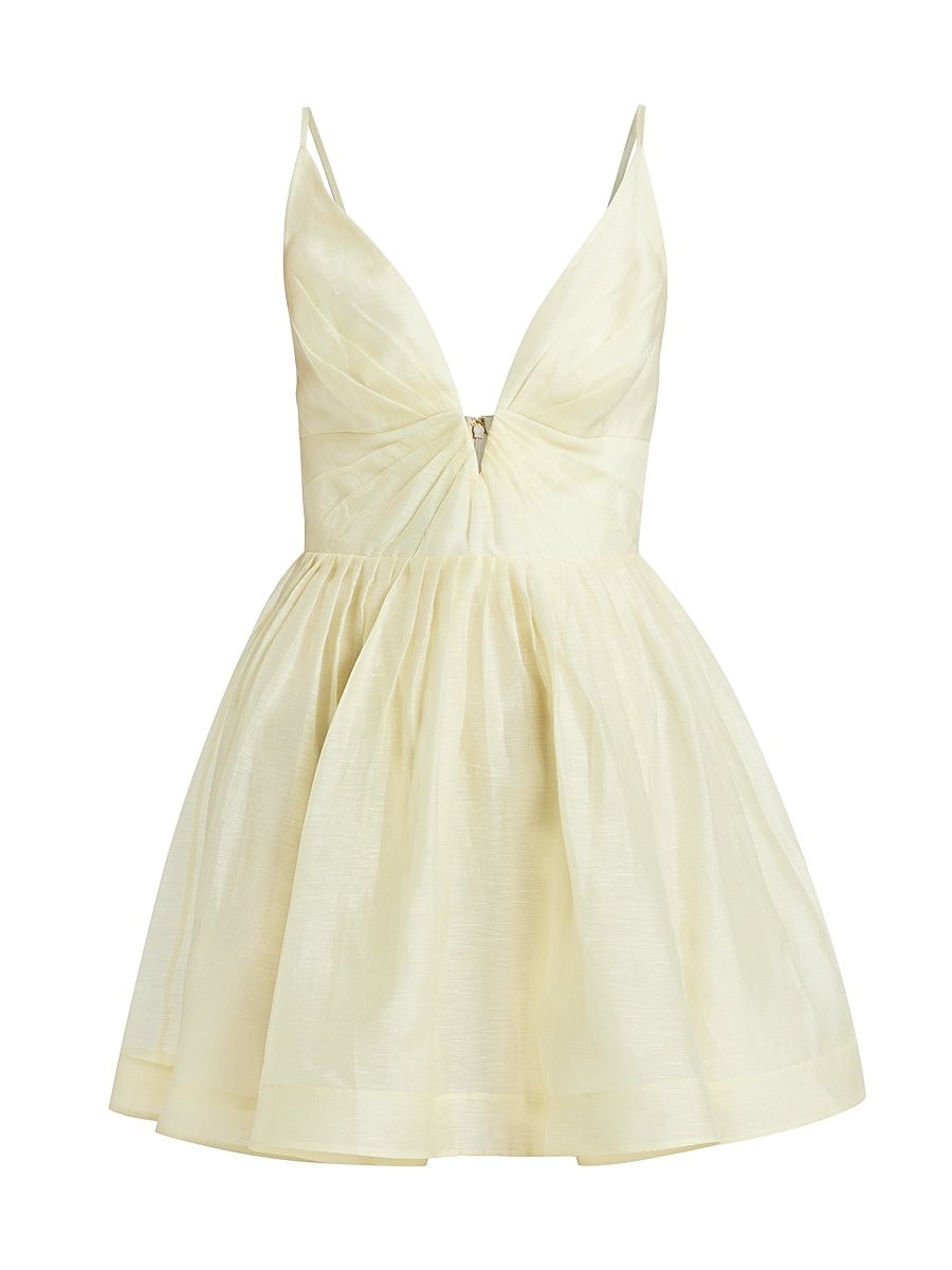 Women's Illuminate Draped Minidress - Lemon - Size 8