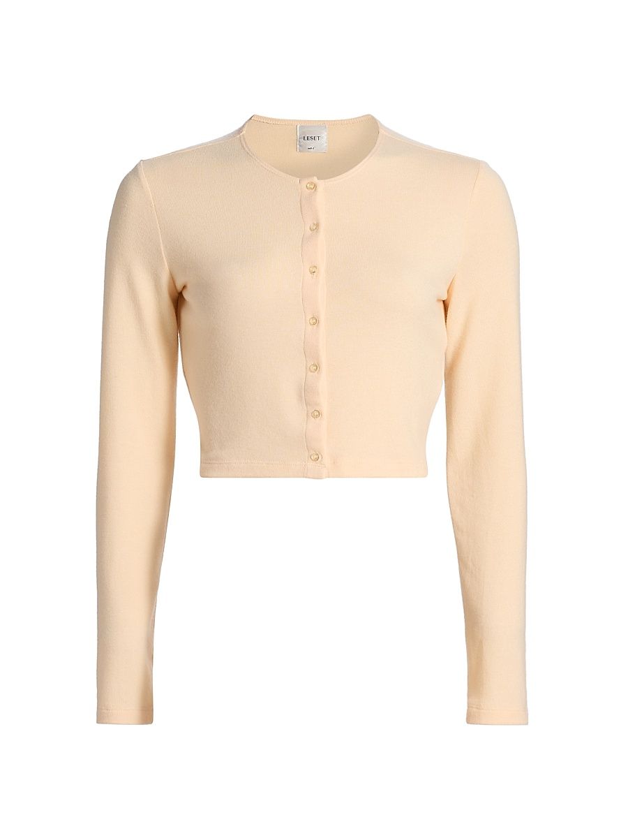 Women's Lauren Crop II Knit Cardigan - Vanilla - Size XL