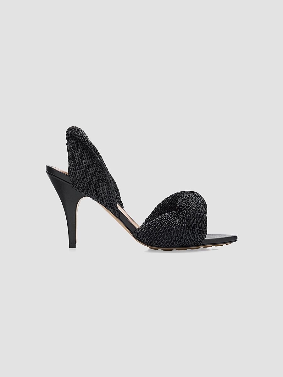 Women's Grace 90MM Leather Slingback Sandals - Black - Size 10
