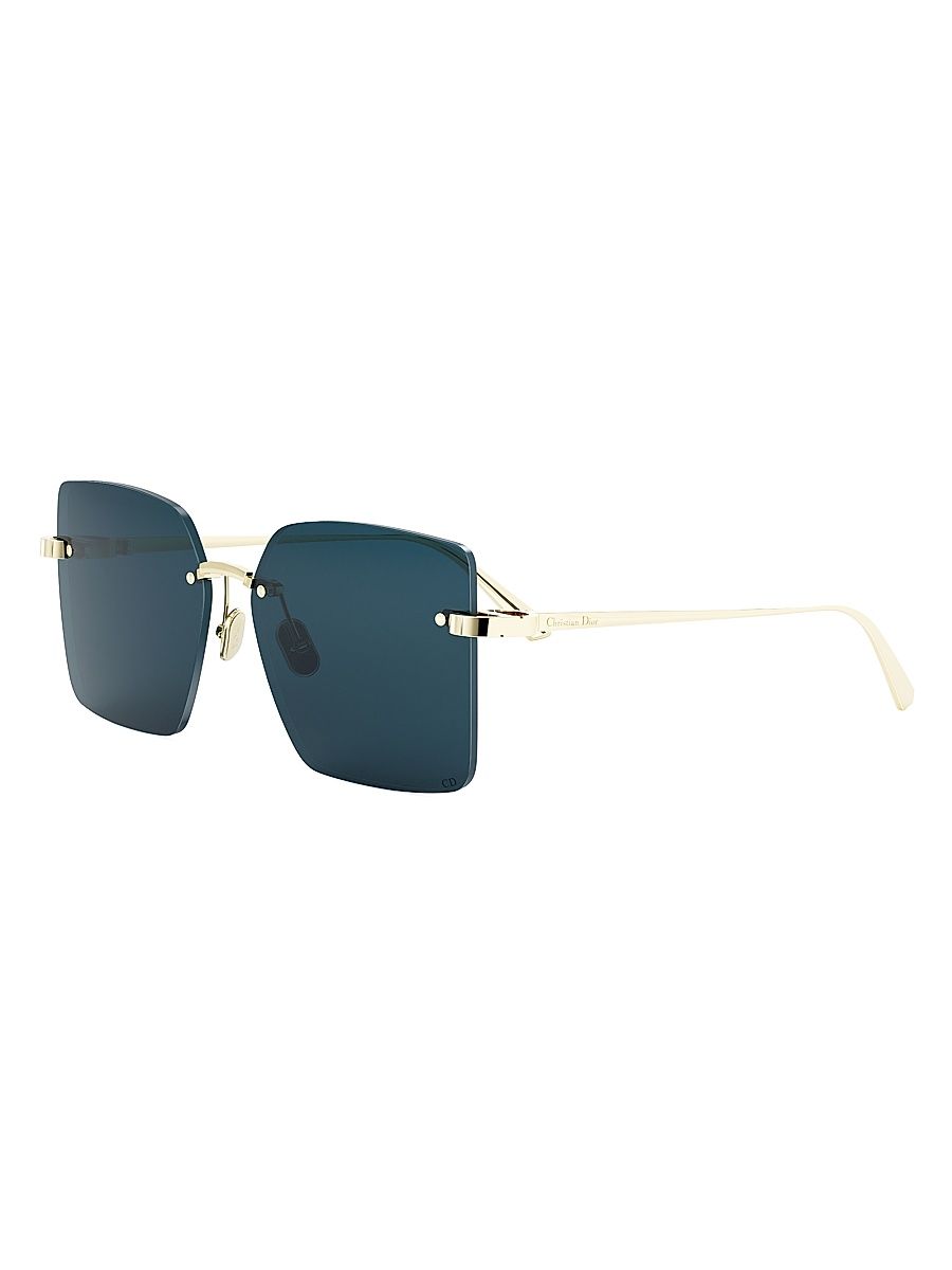 Women's CDior S3U 58MM Square Sunglasses - Shiny Gold Blue