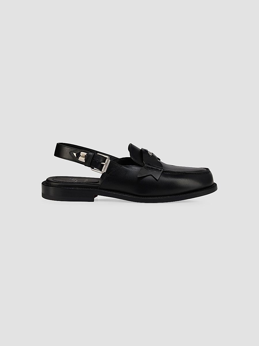 Christian Louboutin Men's Asclepius Sling Leather Mules - Black - Size 12