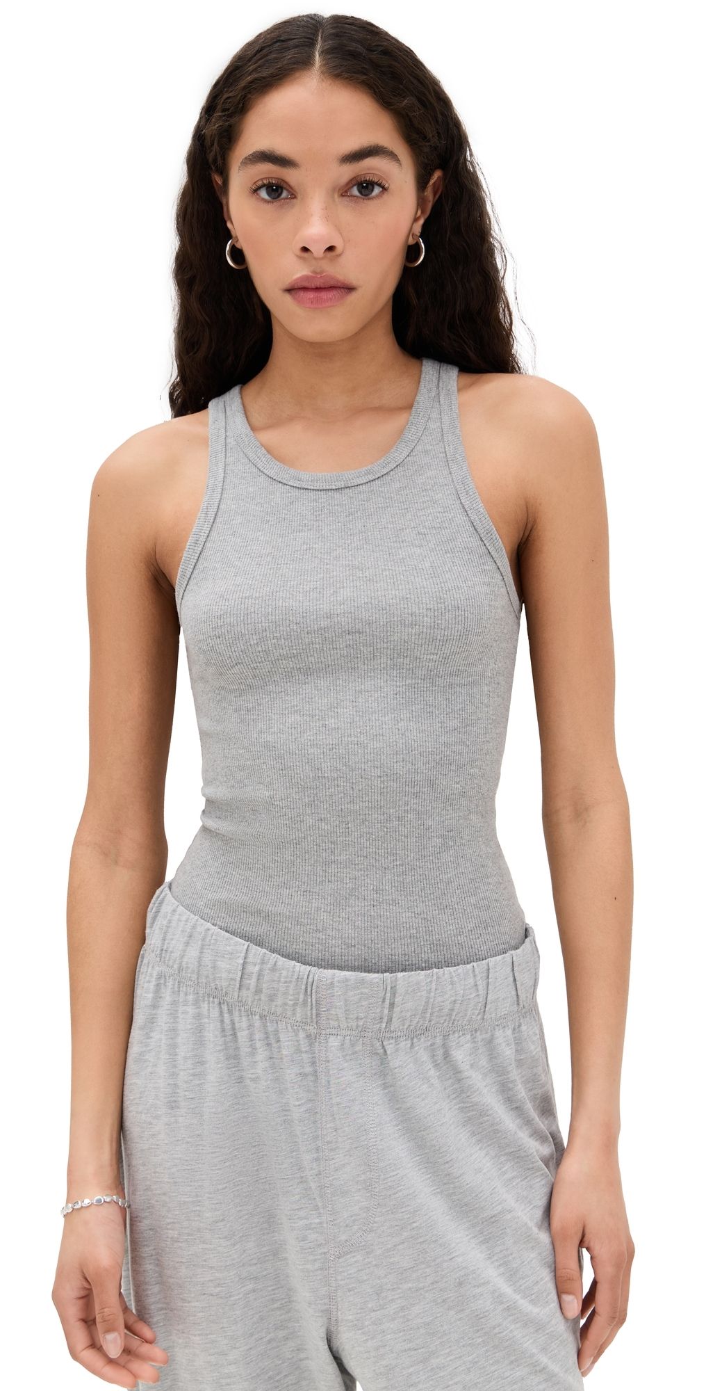 Éterne High Neck Fitted Tank Heather Grey XS