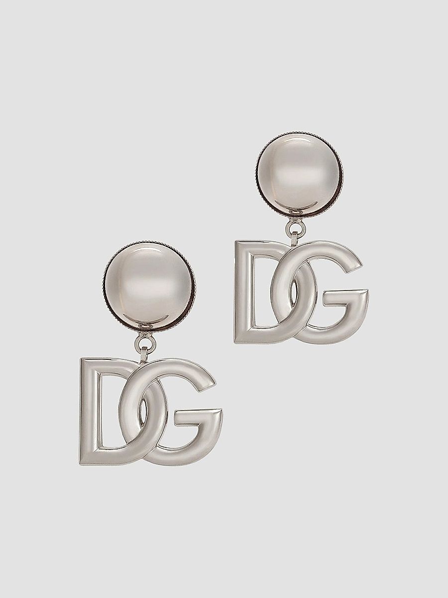Dolce & Gabbana Women's Monogram Clip-On Drop Earrings - Silver