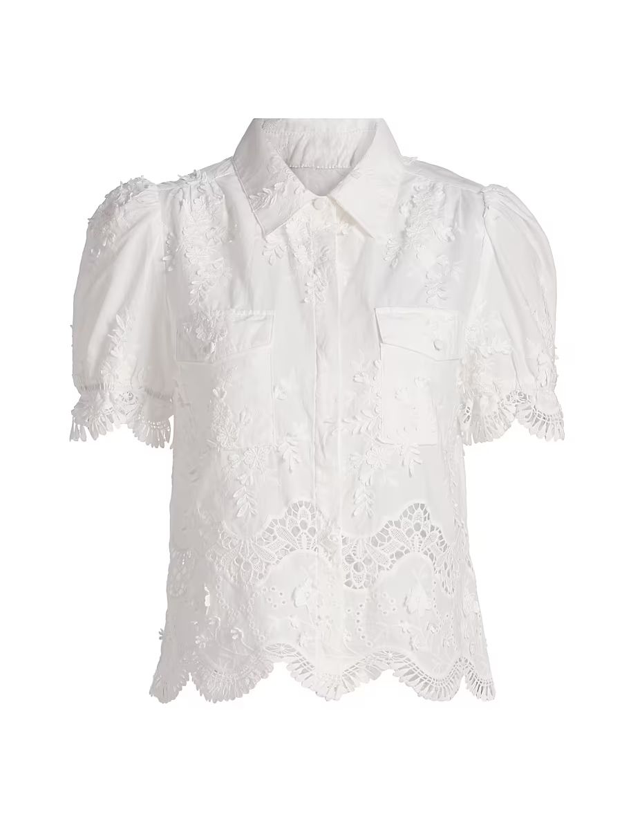 Women's Mina 3D Voile Top - White - Size XL