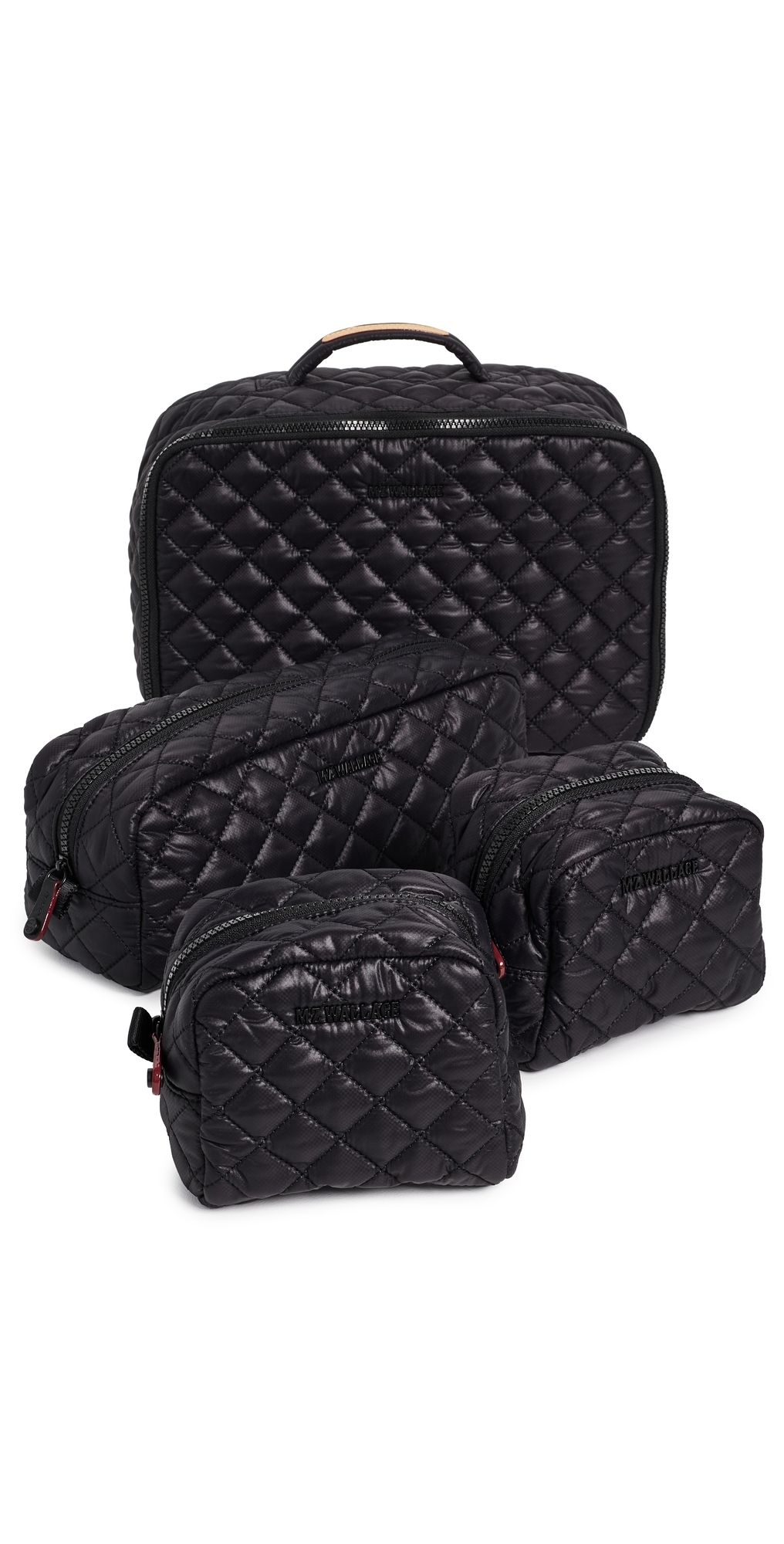 MZ Wallace Metro Packable Pouch Set Black One Size